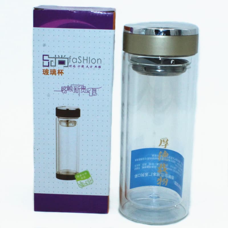 Large silver classic glass water cup, double-walled glass cup, 10 yuan store/street vendor source