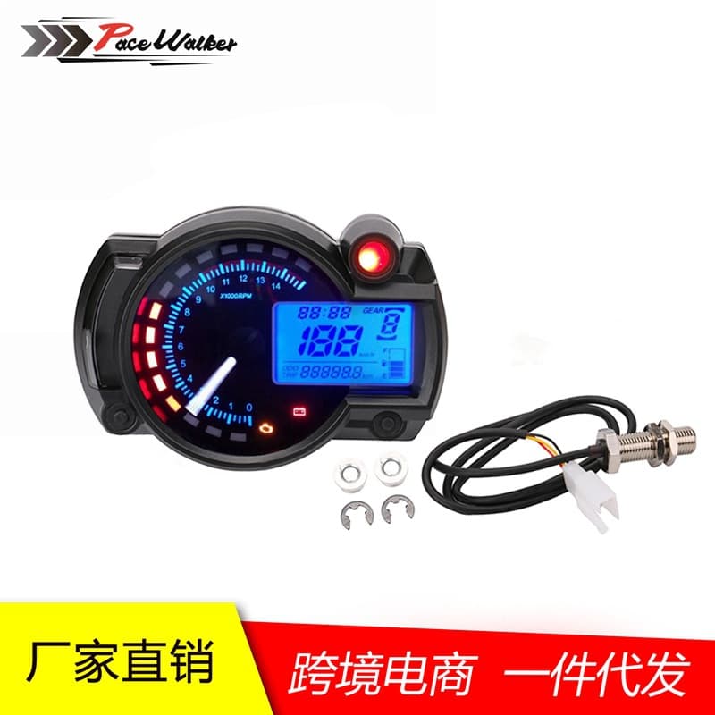 Universal motorcycle modification parts, waterproof LCD instrument panel, digital odometer, speedometer, ABS