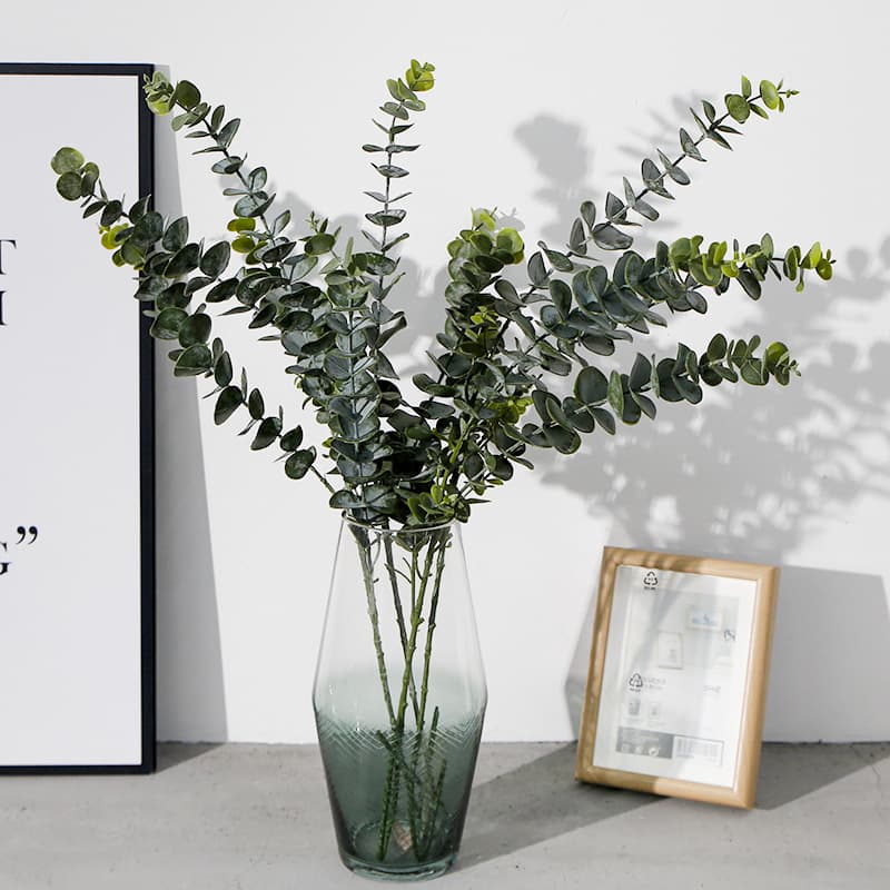 Lan Gui Fang Artificial Plant Soft Plastic Eucalyptus Money Leaf, Wedding Home Decoration Fake Flower, Green Plant Bonsai