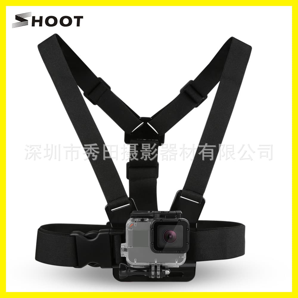 Compatible with GoPro 10/9/8 chest strap with perforated neck strap and shoulder straps; DJI Osmo Action Camera chest strap.