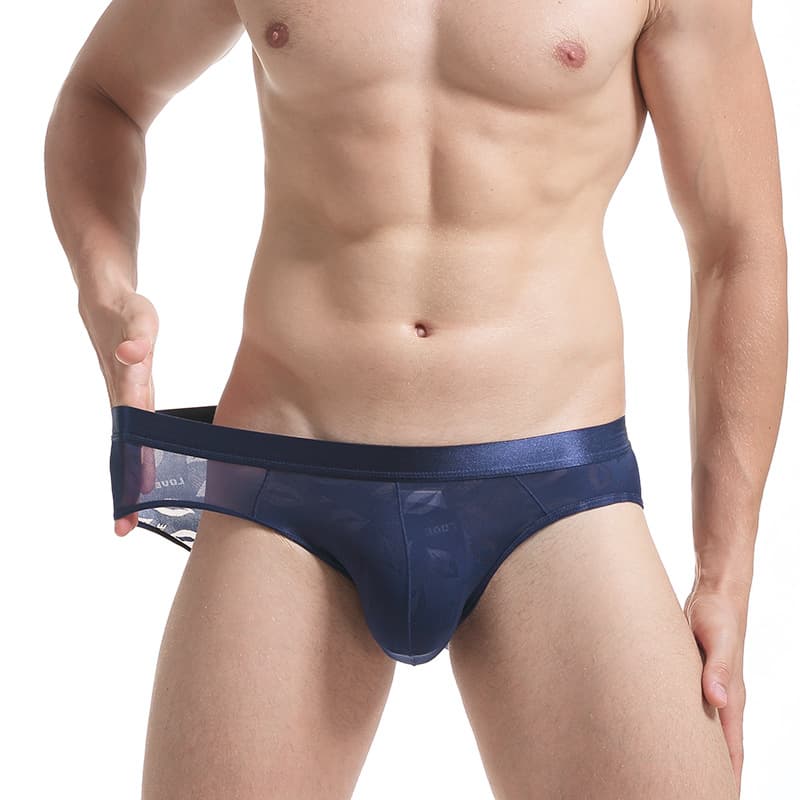 Wholesale Sexy Men's Briefs Thin Nylon Underwear Breathable Lip Jacquard Men's Underwear