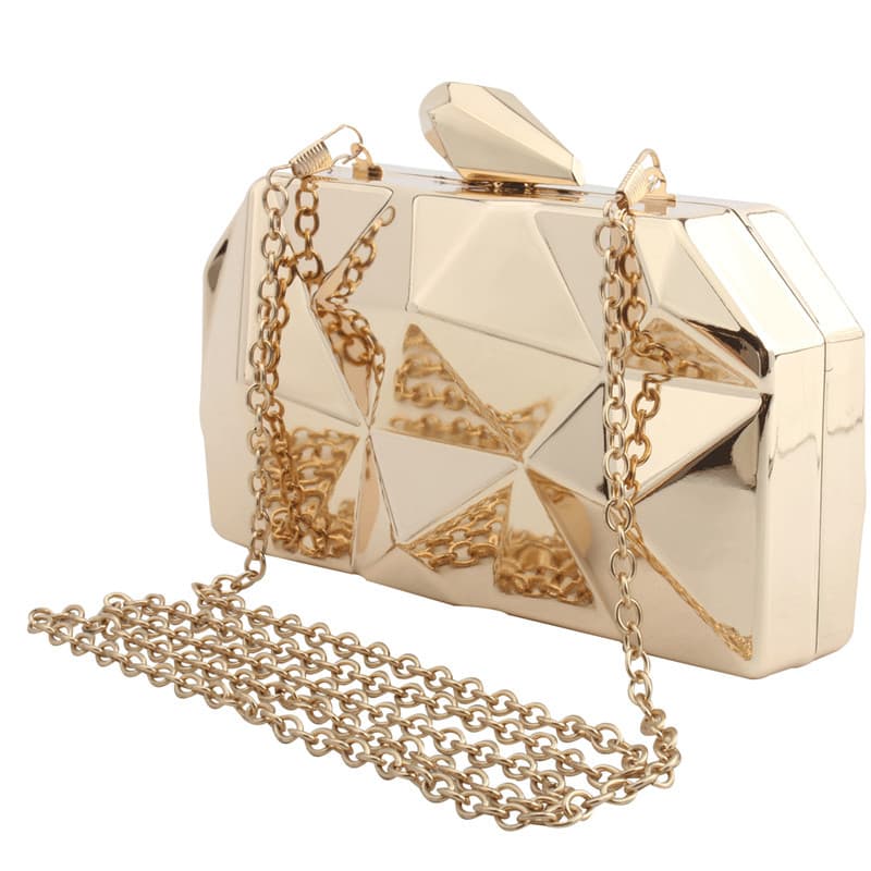 Women's Bag 2018 New European and American Metal Handheld Evening Bag Fashionable Crossbody Chain Shoulder Banquet Dress Bag Wholesale