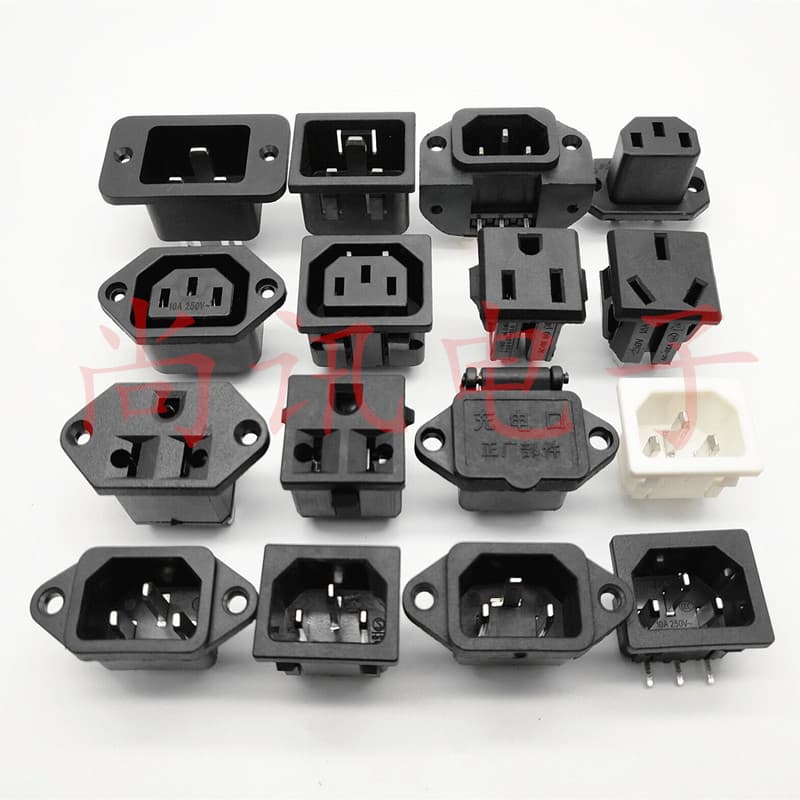IEC Appliance Socket AC Triple Power Socket National Standard Charging C13C14 Male/Female Socket Three-Pin 10A250V