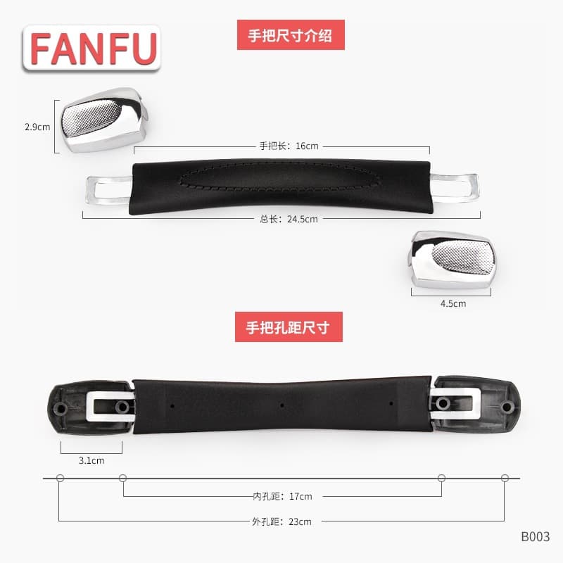 In-stock wholesale luggage accessories handles zinc alloy metal suitcase pull handle with ultra-strong load-bearing capacity