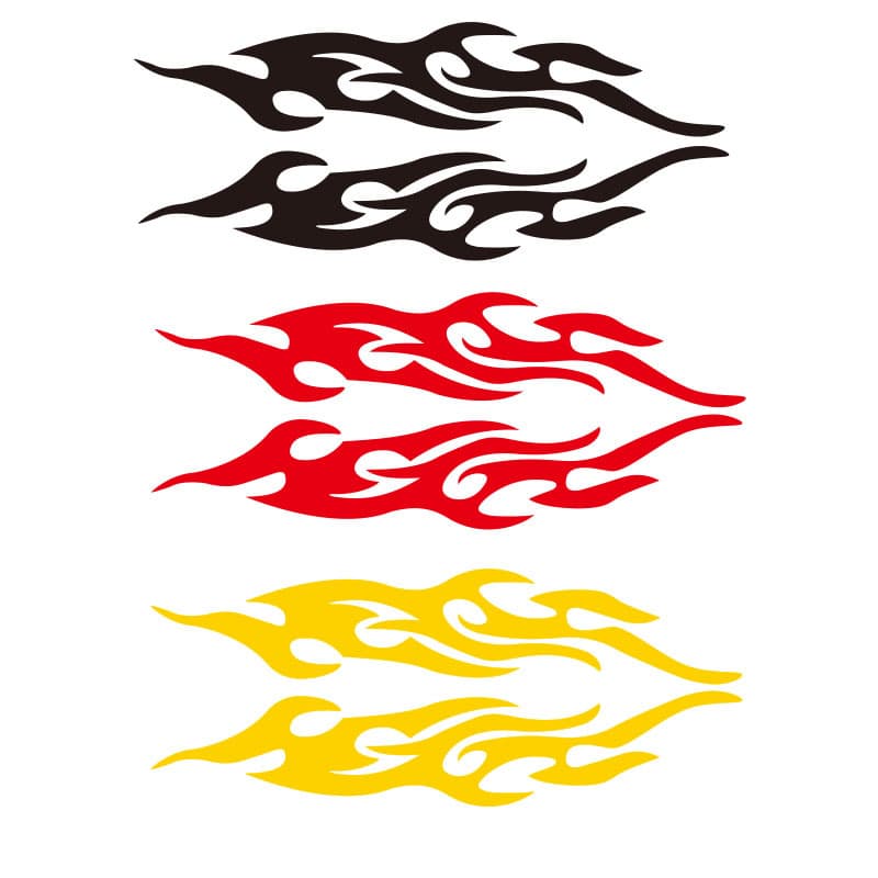 Cross-border Car Motorcycle Electric Vehicle Rearview Mirror Sticker Covering Scratches Flame Car Sticker Colorful Reflective Flame Sticker