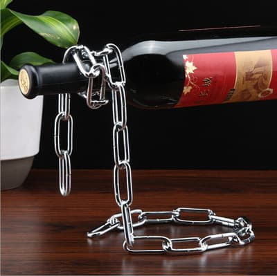 C cross-border exclusive European-style creative suspended iron rope wine rack ornament, personalized fashion wine bottle holder