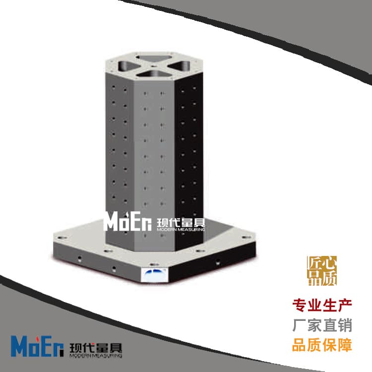 Eight-sided cast iron material base plate hole positioning threaded sleeve zero point positioning matching workbench, can install vise