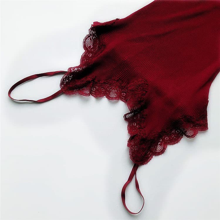 Knitted French Silk Camisole Top for Women, Slim Fit Ribbed Lace Undershirt, Mulberry Silk Summer Layering Piece