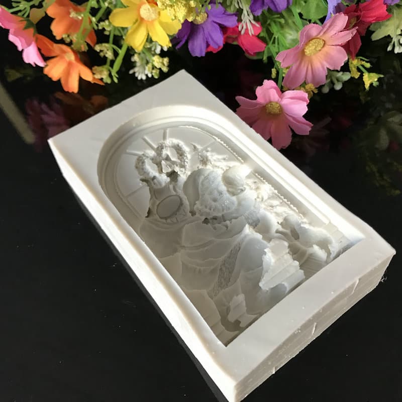 New Santa Snow Po Snowman Flip Sugar Dry Pace Mold Liquid Chocolate Cake Decoration Silicone Mold