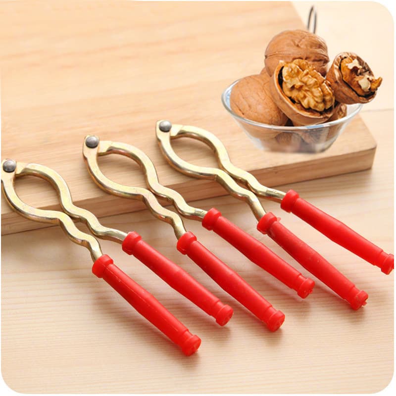 Dollar Store Red Handle Nutcracker Gift Nut Walnut Pliers Pine Nut Hazelnut Cracker Iron Nutcracker Stall
