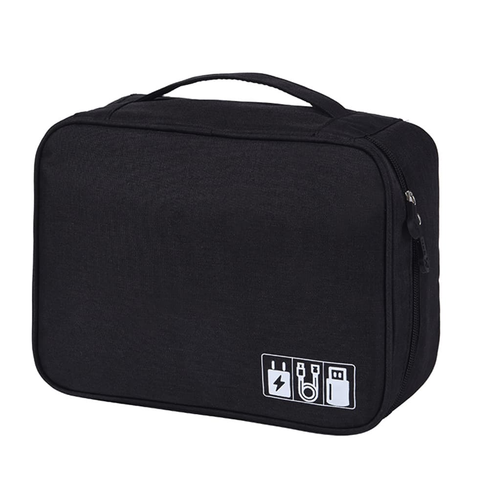 Multi-Function Digital Organizer Electronic Cable Pouch Cationic Polyester Data Cable Storage Bag Factory Direct Stock