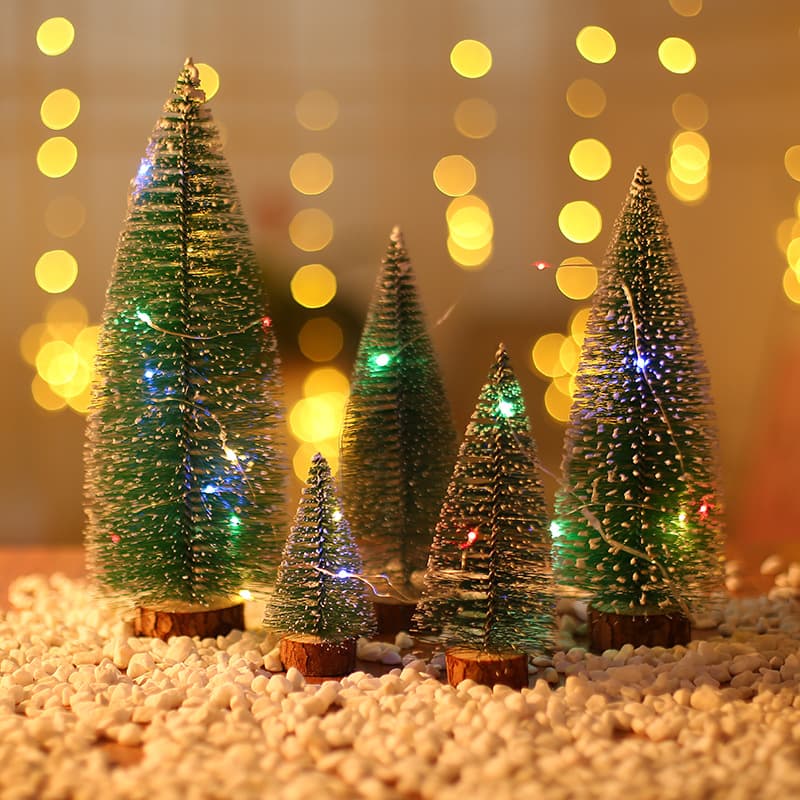 Miniature Christmas Tree Office Window Desktop Ornament Christmas Gift Pine Needle Tree Small Decorative Item For