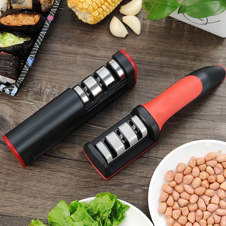 Kitchen Quick Knife Sharpener, Wall-Mountable, Dual-Sided Four-Stage Diamond Sharpening Stone, Manual Chef Knife Sharpener, Portable, Wholesale