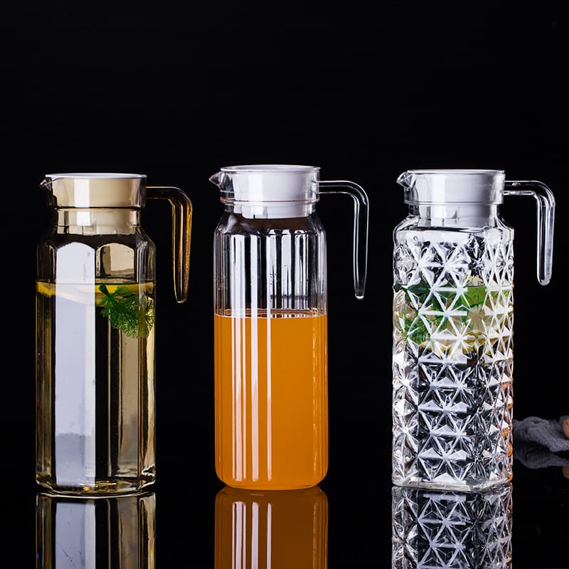 PC tie pot, acrylic striped pot, plastic cold kettle, transparent cold kettle, octagonal pot, juice pot, flower teapot wholesale