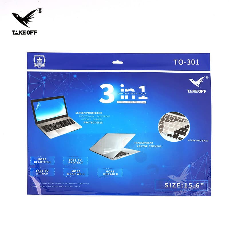 Laptop Screen Protector 3-in-1 Set: Screen Protector + Keyboard Cover + Shell Skin, Various Sizes