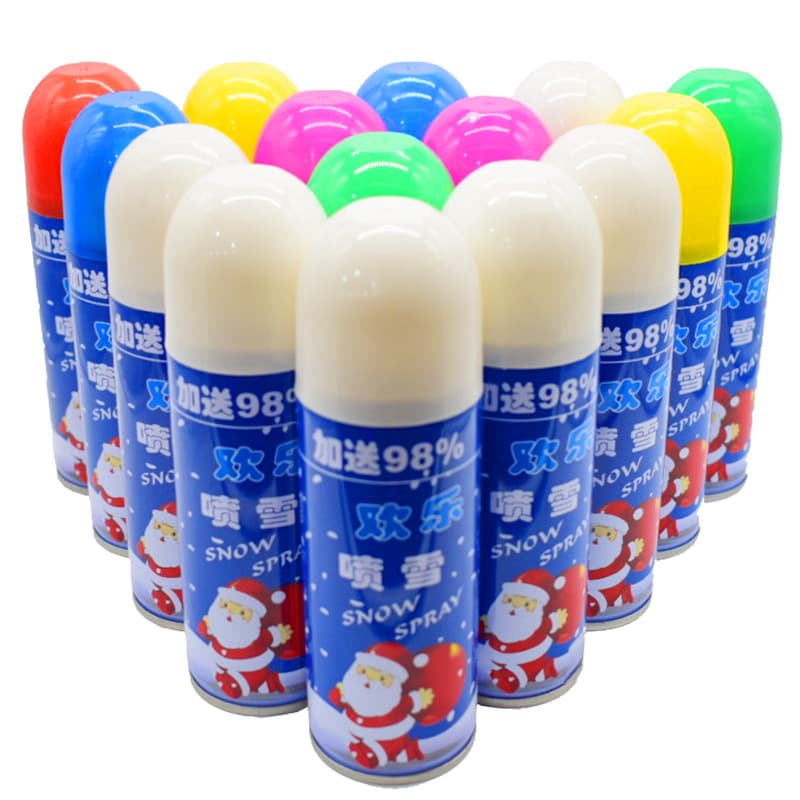 In-stock Christmas Spray Snow Wedding Supplies Marriage Celebration Birthday Event Handheld Color Streamer Spray Ribbon Flying Snow Christmas Day