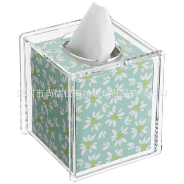 Huizhou manufacturer produces acrylic tissue box, square transparent frosted organic glass crystal napkin box