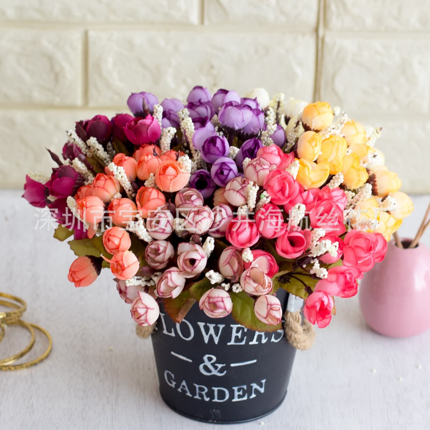 15 Head Mini 15 Head Autumn Color Pearl Bud Bud Star Silk Flower Artificial Flower