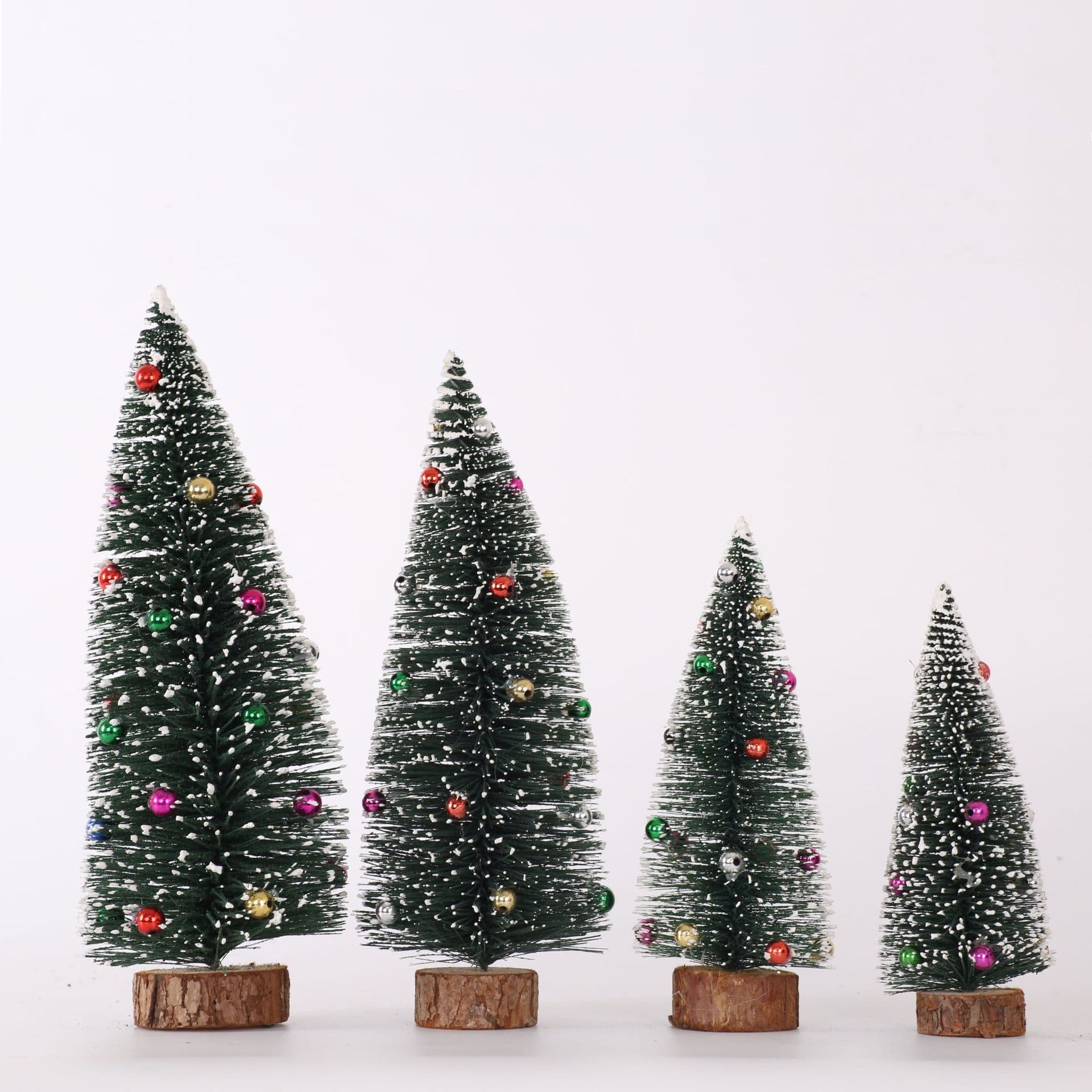Mini Christmas Tree Flocking Decoration Beads Adhesive Festive Ornaments Tabletop Christmas Decorations Wholesale