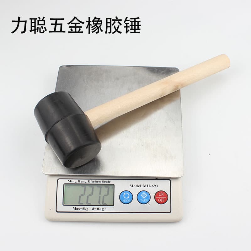 Black Rubber Hammer with Wooden Handle No Elasticity Smallest Size Installation Hammer for Motorcycle Equipment Accessories