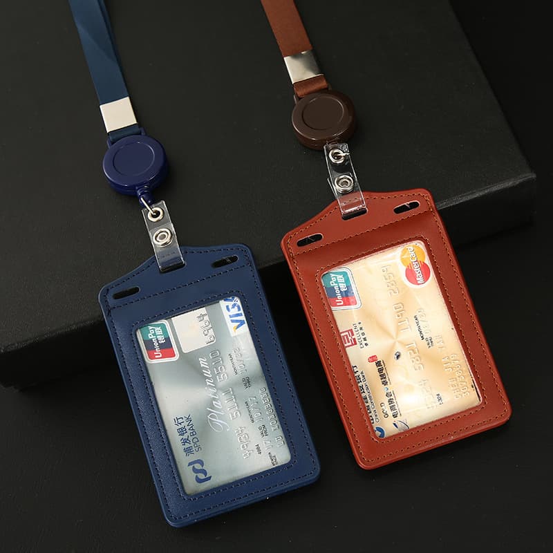 Goldbeis Work Badge Card Holder Work ID Card Case Name Tag Retractable Lanyard Airport Airline Bus Bank Card Holder