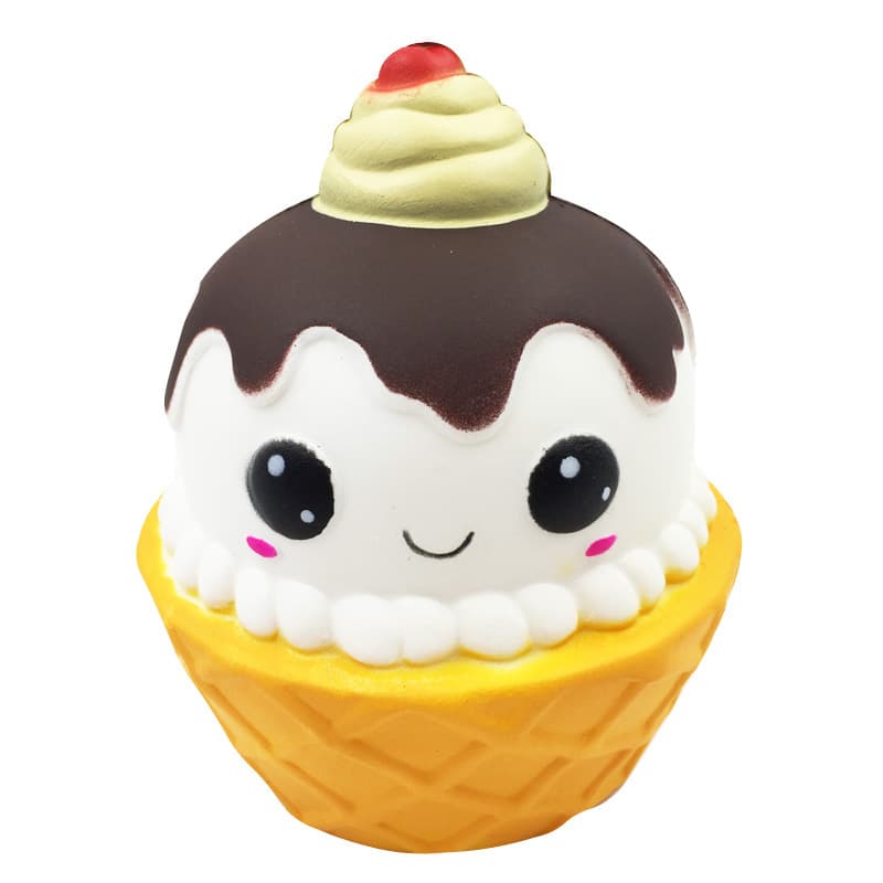 New squishy fun chocolate expression dessert baby slow rebound ice cream vent children's toy