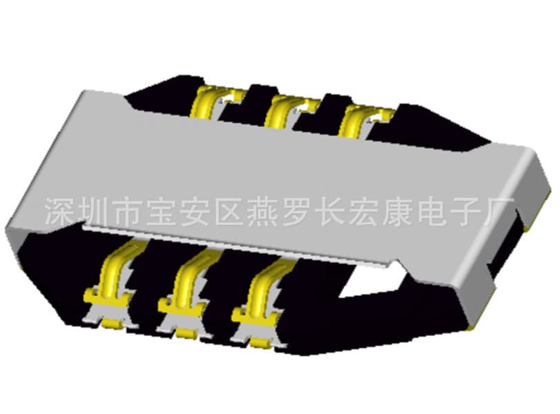 Diamond Bridge-Type SIM CARD H=2.7 Internal Fold Pin-to-Pin 6pin Card Holder with Bridge and Stop