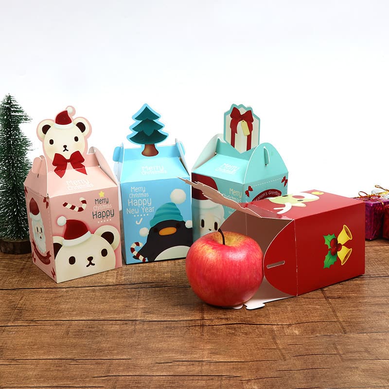 New Christmas Apple Box Cartoon Christmas Eve Packaging Box Paper Box Christmas Gift Empty Box Ping An Fruit Gift Box