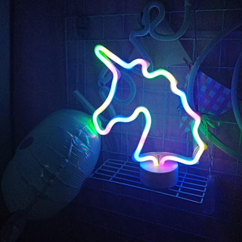 European-style LED decorative animal head base lamp, neon creative night light, source factory