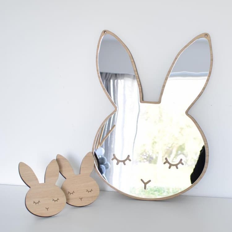 Drop shipping Nordic style children's mirror home decoration craft Miffy Rabbit acrylic ornament