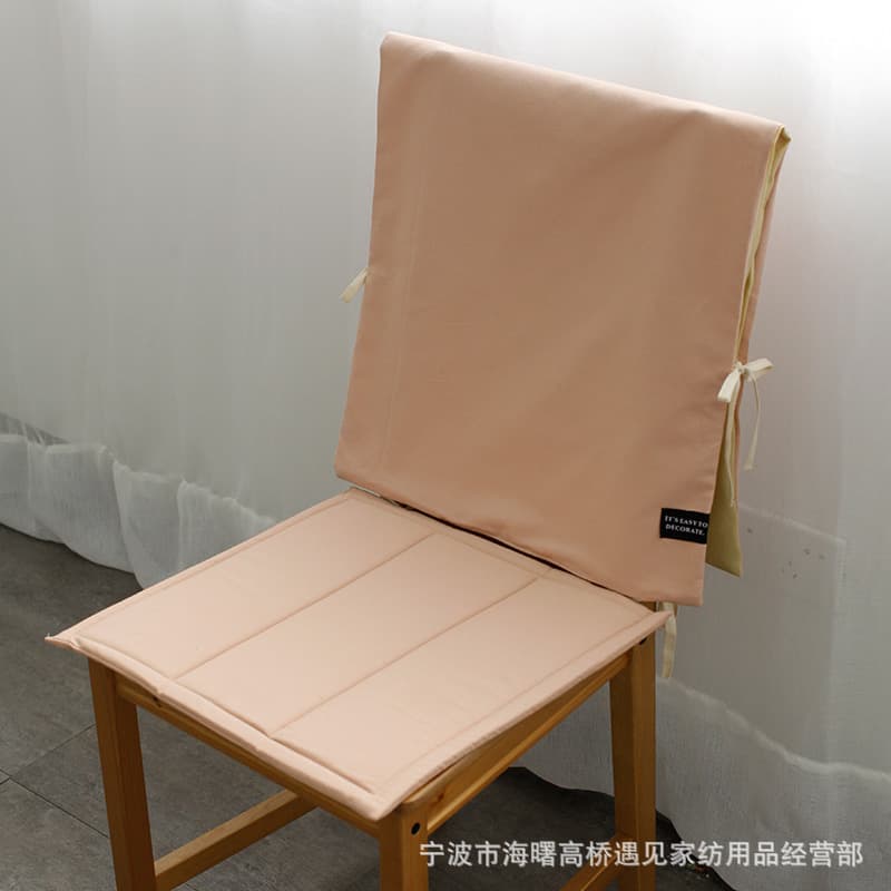 【Meet】Pure Cotton Four-Color Dining Chair Cover Set with Table Cloth, Linen Cotton Cushion Non-Slip Chair Back Cover Set