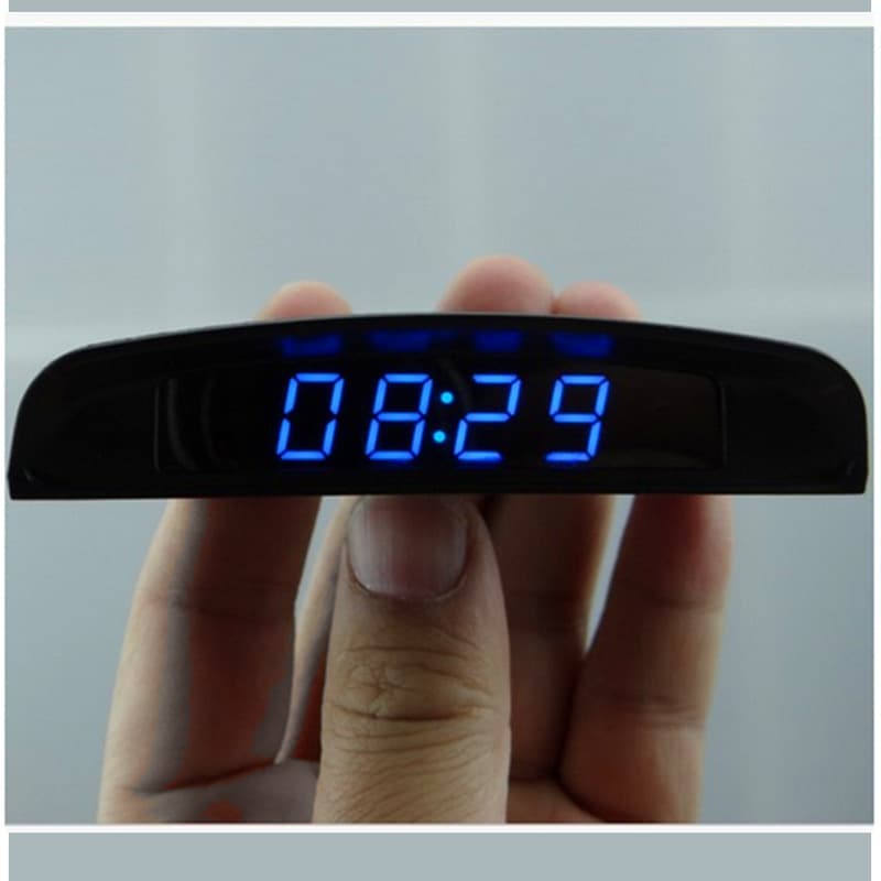 Amazon hot sale three-in-one time temperature voltmeter blue character voltmeter