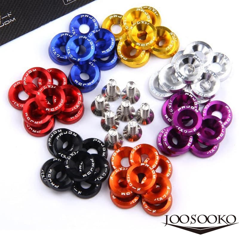 JDM Car Modification M6 Washer Screws Battery Cover Washer Mud Flap License Plate Frame Screw Decoration