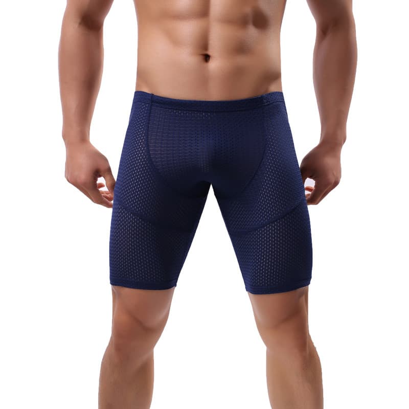 Summer Men's Boxer Briefs with Extended Mesh, Sexy Casual Four-Corner Pants, Fashionable Comfortable High-End Underwear Men's C409
