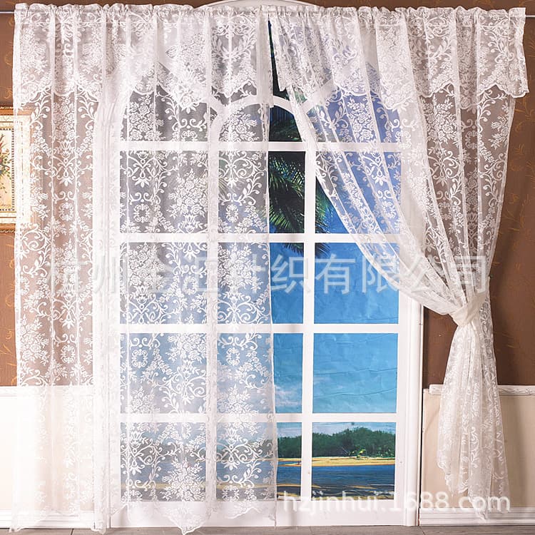 Summer Korean-style Transparent Jacquard Curtain Romantic White Curtain Jacquard Curtain Fabric 2.8m Curtain Fabric