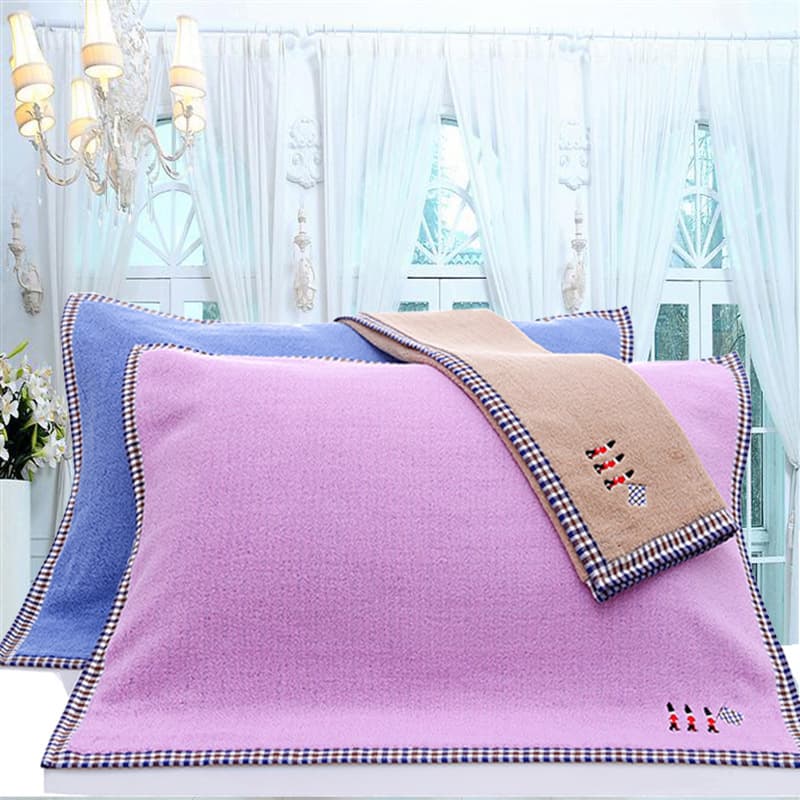 Pure cotton pillowcases, Huatianmeng European minimalist adult all-season breathable sweat-absorbing soft pillowcases