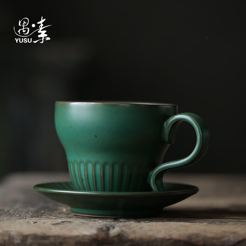 Yusu Nordic Style Ceramic Water Cup, Coffee Cup Set, Creative Vintage Mug, Milk Breakfast Cup, Flower Tea Cup