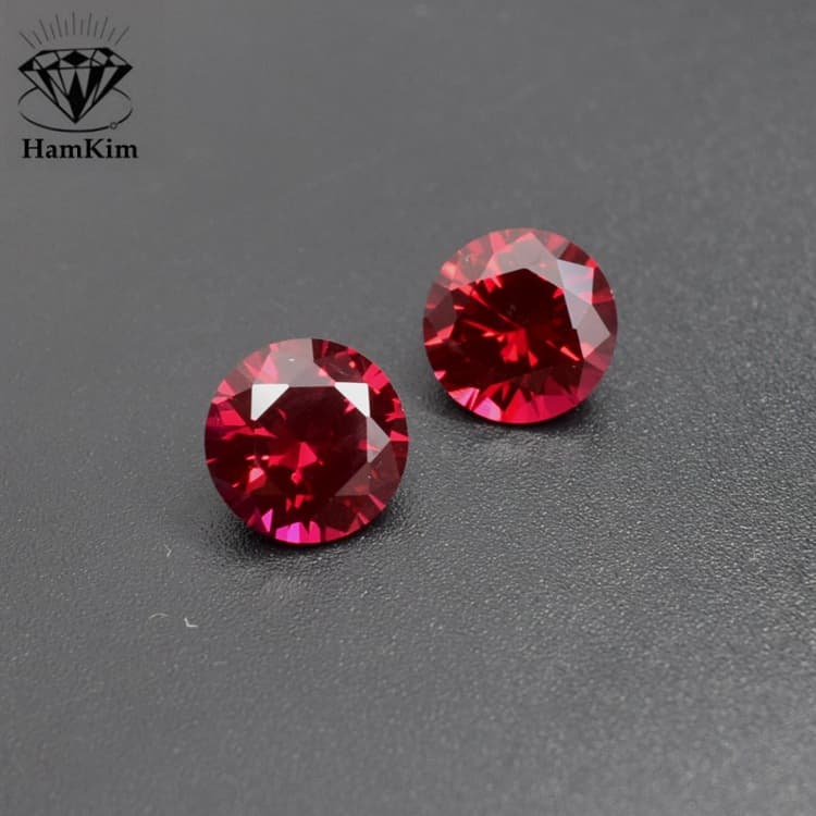 5# red corundum round 3.0mm-18mm synthetic ruby Ruby5# deep rose red high temperature resistant artificial gemstone