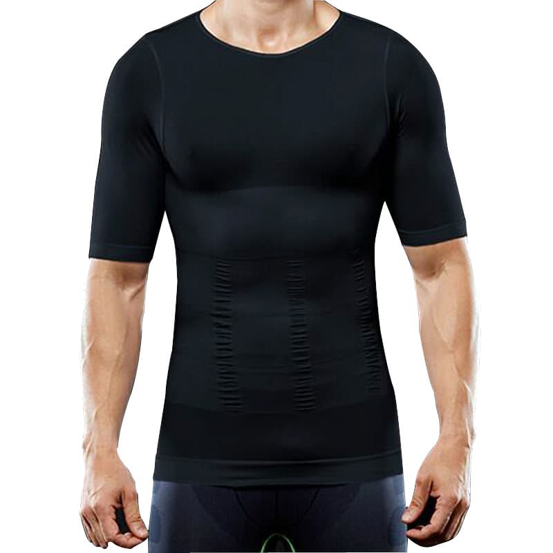Seamless Knit Shapewear for Men Compression Tights Sports T-Shirt