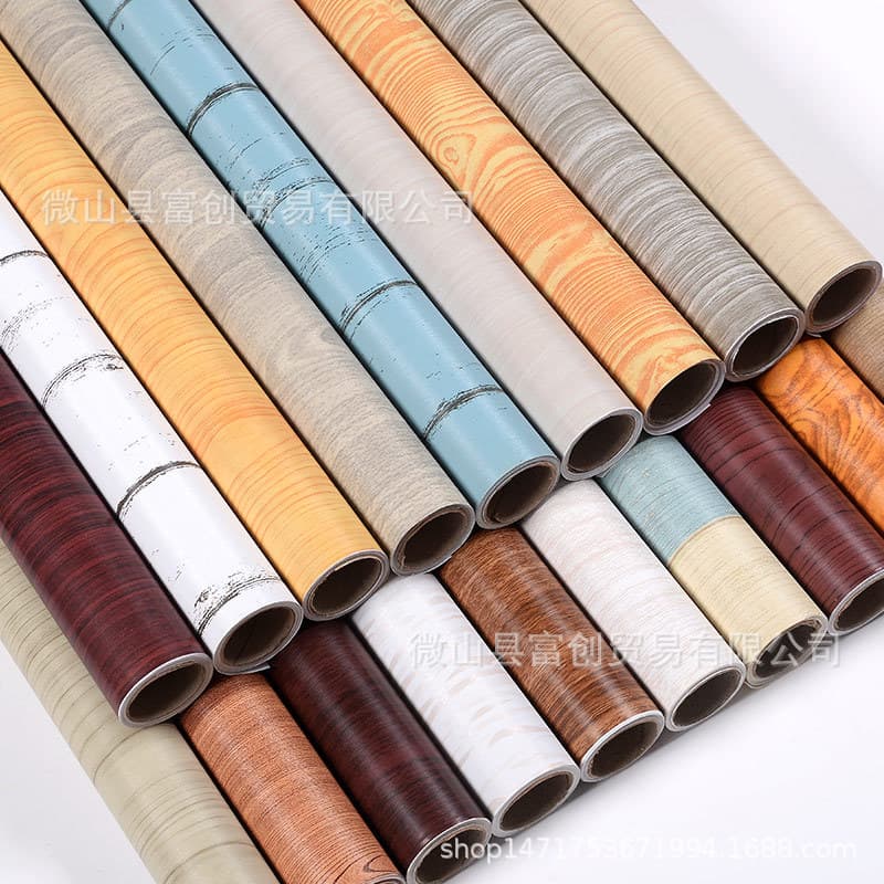 90cm Wide Wood Grain Sticker Self-Adhesive Wallpaper Furniture Renovation Decorative Vinyl Film Waterproof Kitchen
