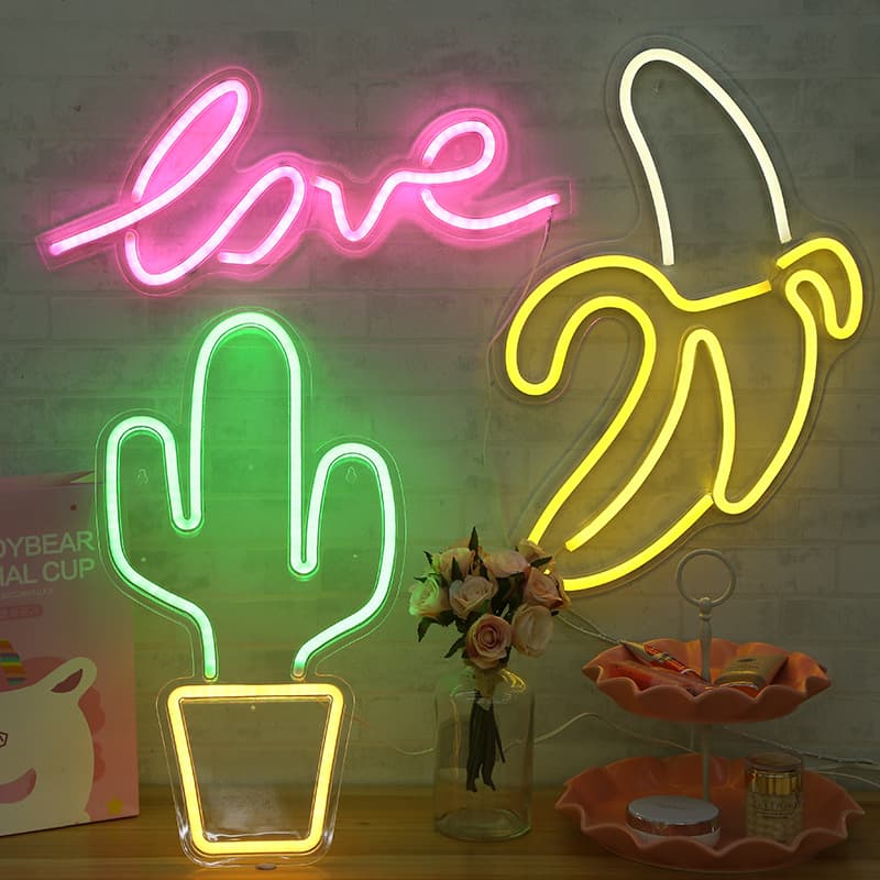 LED Neon Light Cross-Border E-Commerce Supply Luminous Shape Transparent Back Panel Neon Billboard Logo Decorative Light