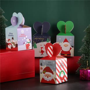 New Christmas Eve Apple Box Cartoon Christmas Eve Packaging Box Christmas Gift Candy Box Gift Box Empty Box