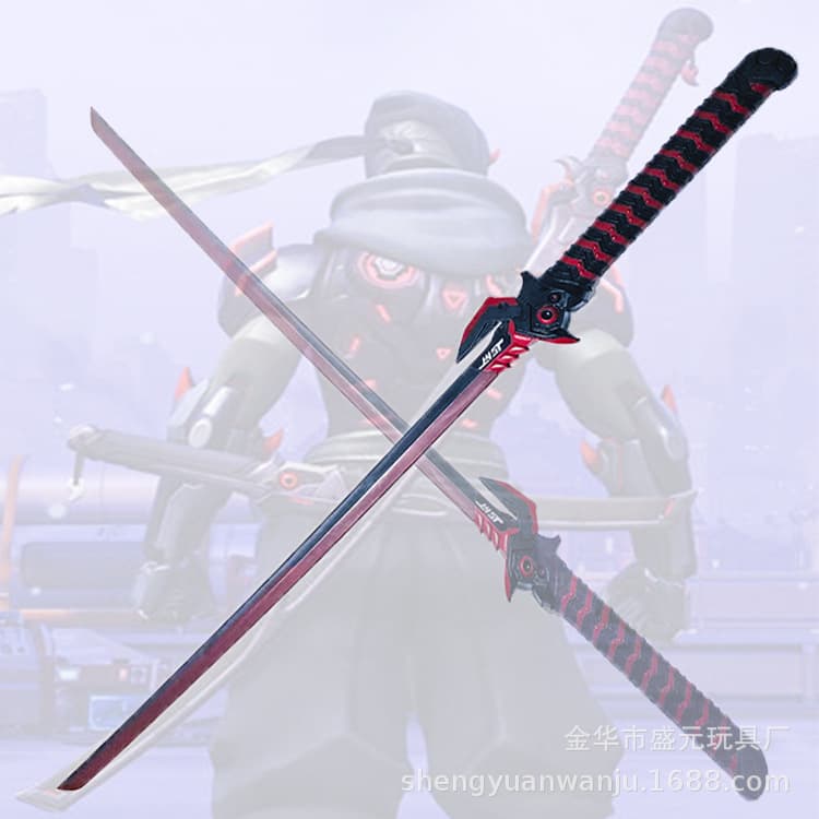 New Overwatch Genji Sword Evil Ghost Sword PU soft plastic toy sword cosplay prop model Long Yiwen
