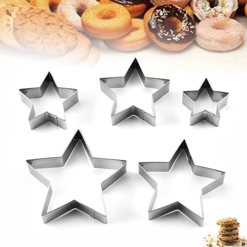 Factory Wholesale 5-Piece Star Cake Mold Cookie Cutter Baking Tool Pineapple Mold Wholesale