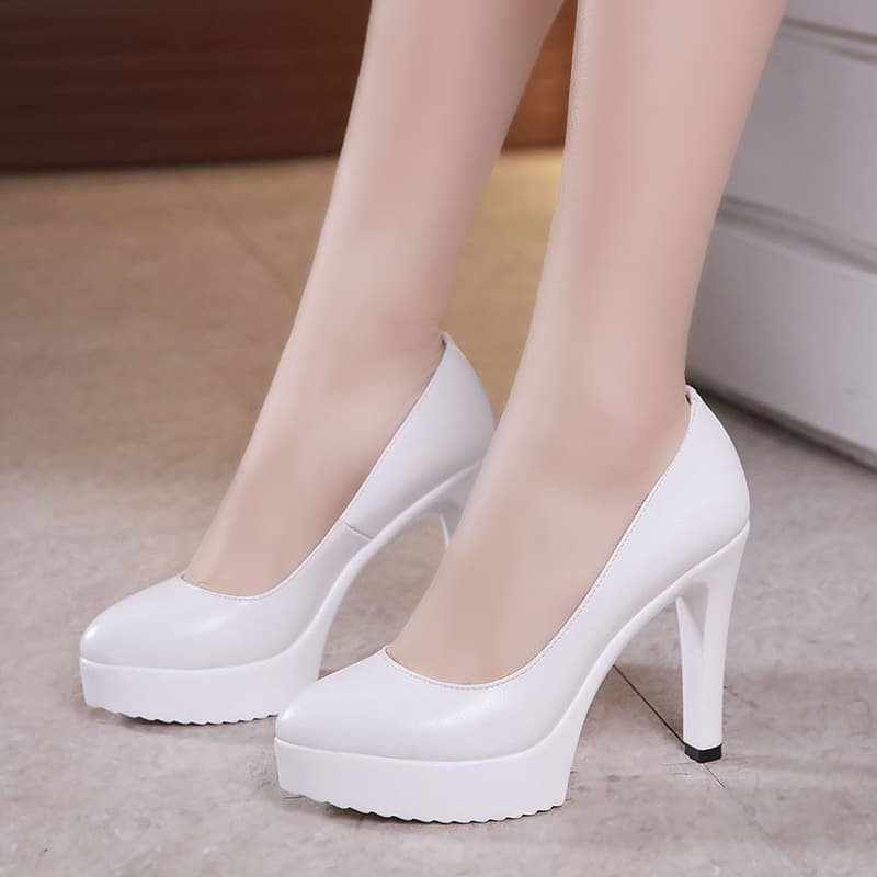 2025 Professional Women's High Heels White Model Cheongsam Catwalk Shoes Formal Interview Pointed Toe Etiquette Work Shoes for Women