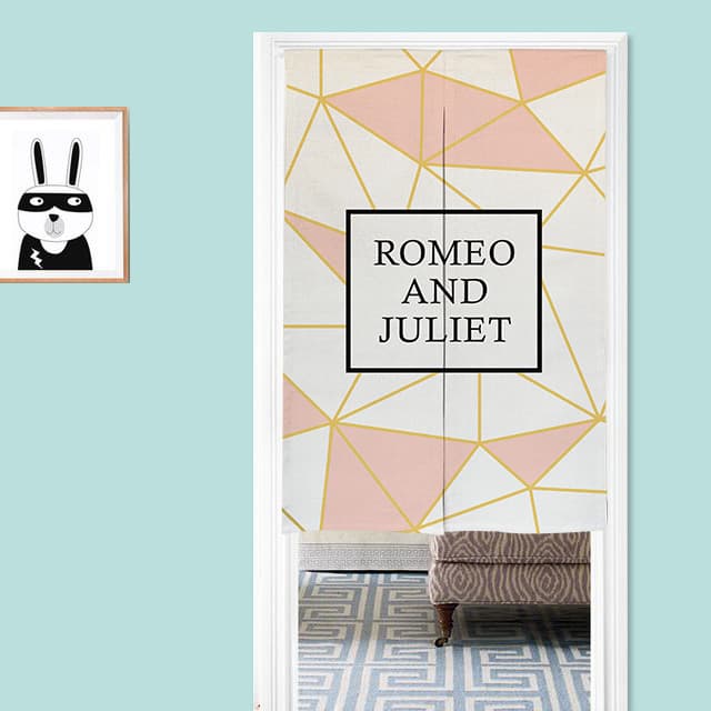 Nordic Pink Simple Fabric Door Curtain, Kitchen Partition Curtain, Bedroom Half Curtain, Feng Shui Door Curtain, Custom Image, Drop Shipping