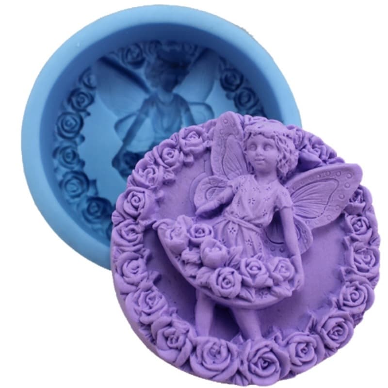 Nico R0559 Flower Fairy Angel Handmade Soap Mold Silicone Cake Mold Candle Mold Soap Stamp Soap Seal