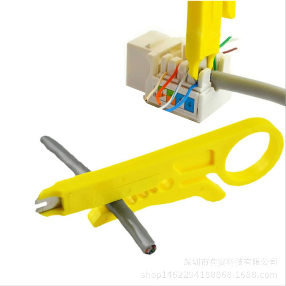 Yellow Wire Stripping Knife, Simple and Practical Tool, Wire Stripper, Telephone Line, Network Cable Punch Down Knife, Small Card Wire Knife