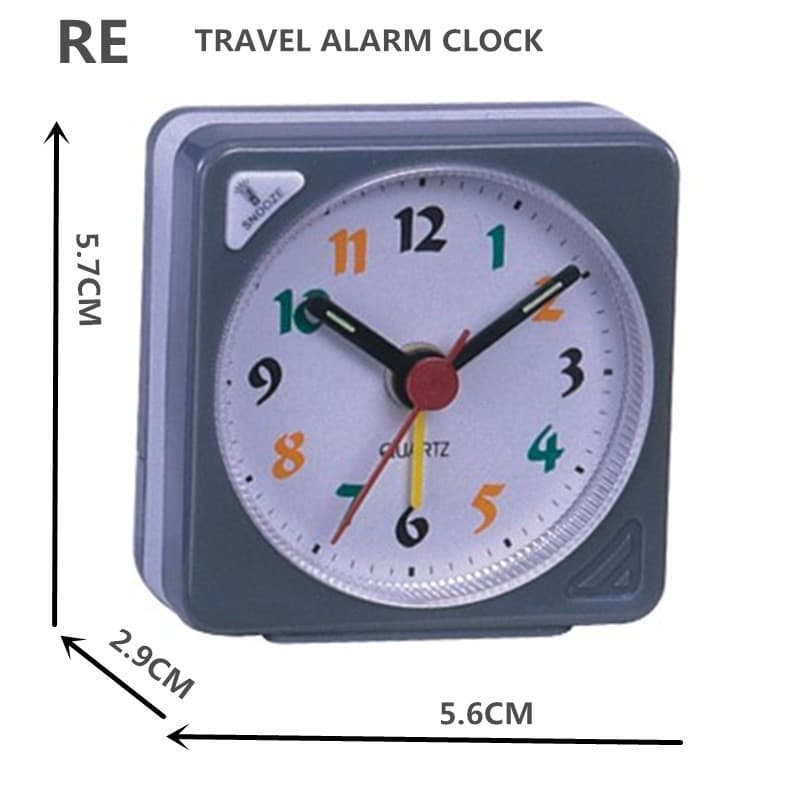 Popular Plastic Quartz Travel Alarm Clock with Light and Snooze Function, Practical for Elderly and Students' Pockets
