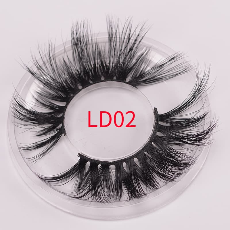 Cross-border popular mink hair false eyelashes 25mm extended mink hair European and American false eyelashes 5d multi-layer exaggerated stand-up